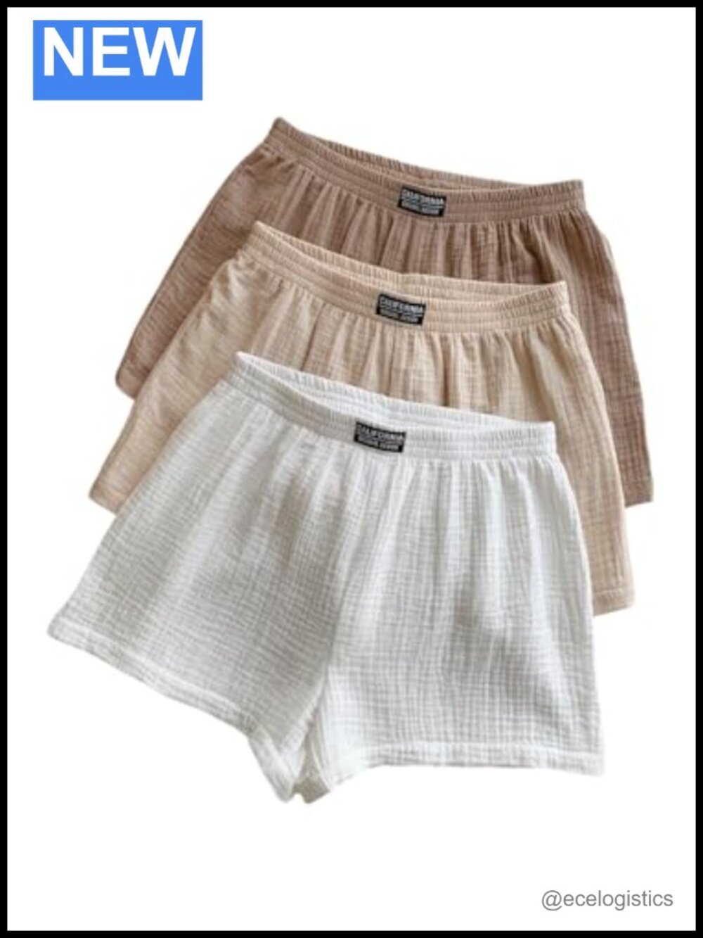 3 Pack Summer Shorts Elastic Waist Wide Leg Lounge Shorts